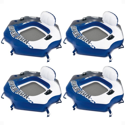 INTEX  River Run Connect Vinyl Lounge Inflatable Floating Water Tubes (4 Pack)