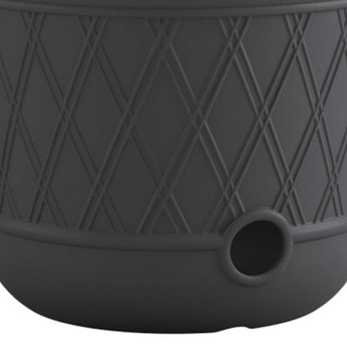 Suncast – Pot de rangement décoratif en résine pour jardin extérieur, 14 x 12 po, gris