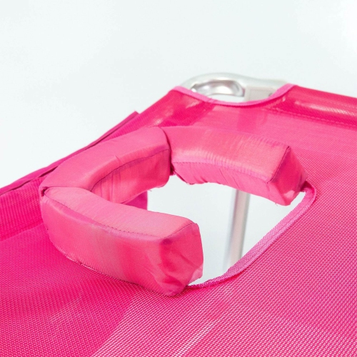 Ostrich Original – Chaise longue de plage d'extérieur légère 3N1 avec repose-pieds, rose