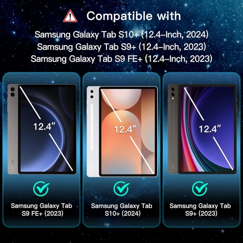 Protecteur d'écran ultramince en verre trempé XCRS [Paquet de 2] pour Galaxy Tab S8+/S9+/S9 FE+/S10+ de Samsung