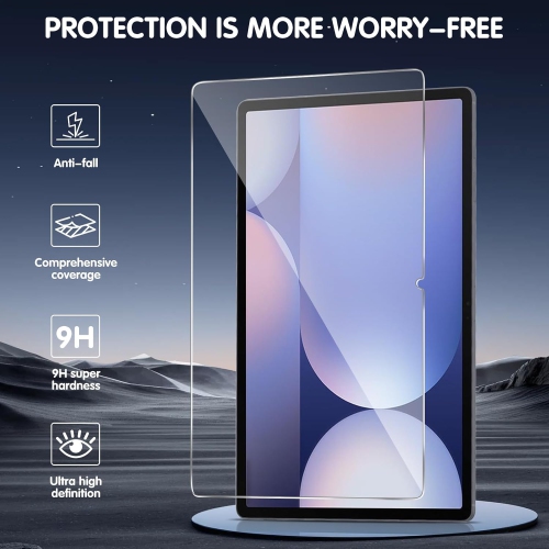 Protecteur d'écran ultramince en verre trempé XCRS [Paquet de 2] pour Galaxy Tab S8+/S9+/S9 FE+/S10+ de Samsung