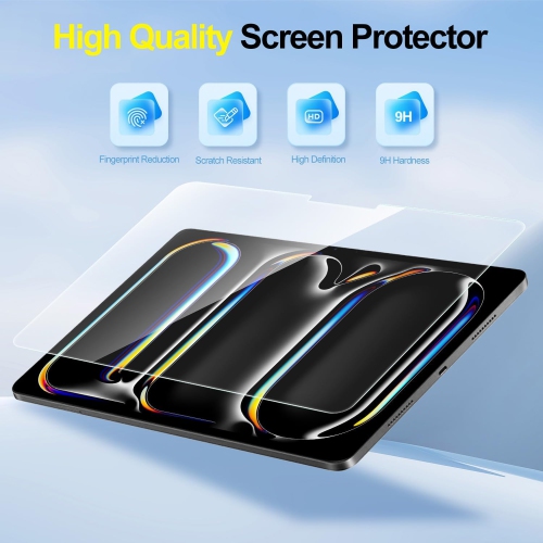 XCRS [Paquet de 2] Protecteur d'écran en verre trempé pour iPad Pro de 13&nbsp;po/iPad Air de 13&nbsp;po (M2) 2024 - Pellicule protectrice