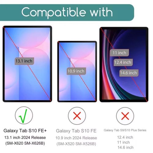 XCRS [Paquet de 2] Protecteur d'écran en verre trempé pour tablette Galaxy Tab S10 FE+ SM-X620 de Samsung, étui et sans bulles