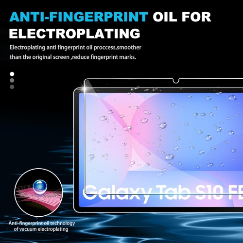 XCRS [Paquet de 2] Protecteur d'écran en verre trempé pour tablette Galaxy Tab S10 FE+ SM-X620 de Samsung, étui et sans bulles