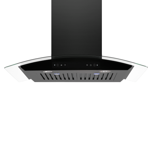 Vesta Amsterdam 36" Wall Mount 800CFM 6-Speed Stainless Steel Metallic Black Range Hood