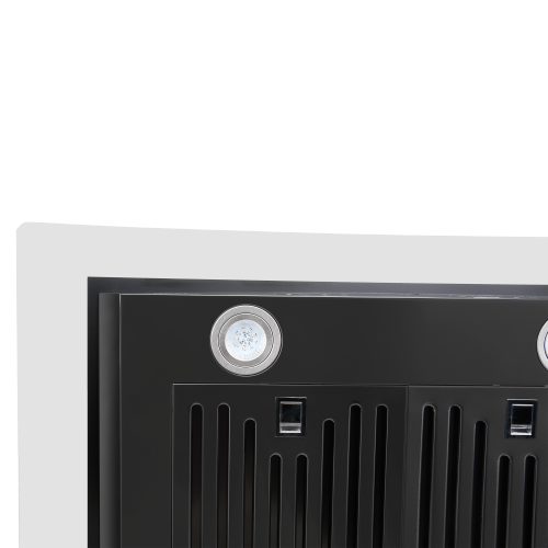 Vesta Amsterdam 36" Wall Mount 800CFM 6-Speed Stainless Steel Metallic Black Range Hood