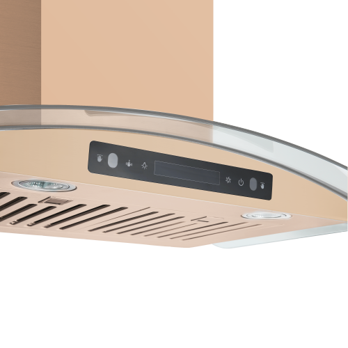 Vesta Amsterdam 30" Wall Mount 800CFM 6-Speed Stainless Steel Rose Gold Range Hood