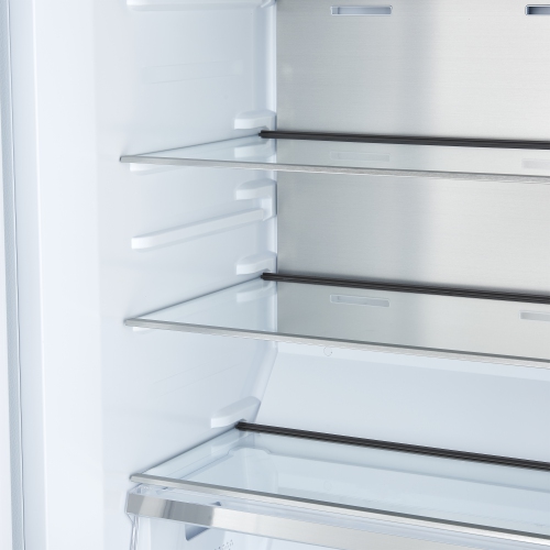 Forno Maderno 28-Inch Convertible Upright Freezer/Refrigerator in White with Antique Brass Handle, 13.6 cu.ft., Left Swing