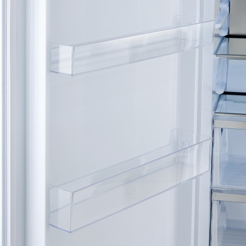 Forno Maderno 28-Inch Convertible Upright Freezer/Refrigerator in White with Antique Brass Handle, 13.6 cu.ft., Left Swing