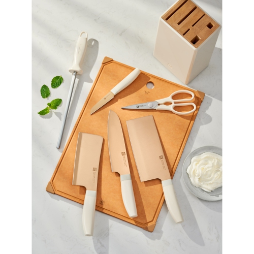 ZWILLING Now Pro 7 Piece, Knife Block Set, White