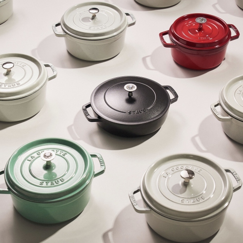 Fonte STAUB - Accessoires Bouton rond en acier inoxydable orné de cristal de Swarovski