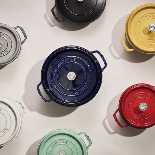 Fonte STAUB - Accessoires Bouton rond en acier inoxydable orné de cristal de Swarovski