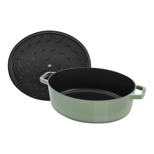 STAUB La Cocotte 5.5 L Cast Iron Oval French Oven, Sage