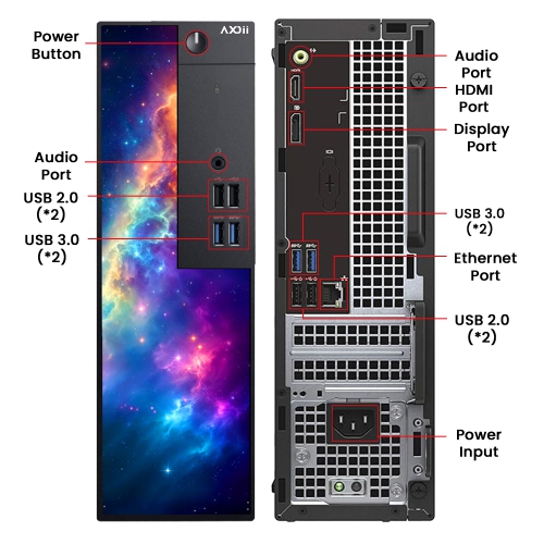 Refurbished - AXOII RGB SFF Computer PC - Intel Core i5 8500 Processor, 16GB DDR4 RAM, 512GB NVMe SSD, Wi-Fi, Bluetooth, Windows 11 Pro – Ideal for