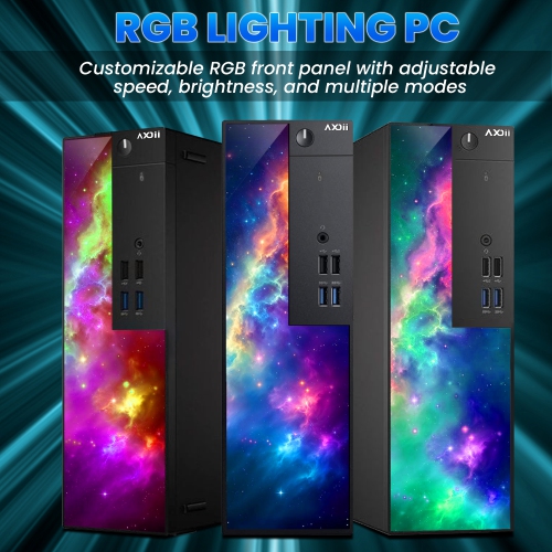 Refurbished - AXOII RGB SFF Computer PC - Intel Core i5 9500 Processor, 16GB DDR4 RAM, 512GB NVMe SSD, Wi-Fi, Bluetooth, Windows 11 Pro – Ideal for
