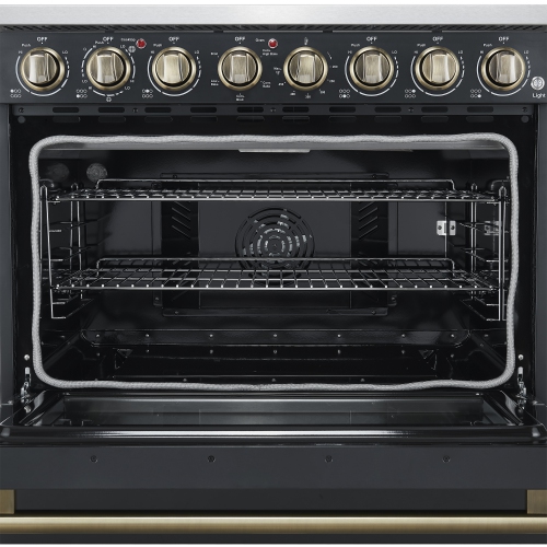 Forno Paolo 36 Inch Black Freestanding Electric Range, Stainless Steel, 5.44 cu.ft, True Convection Oven, Energy Efficient