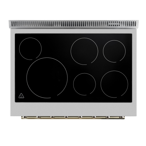 Forno Paolo 36 Inch Black Freestanding Electric Range, Stainless Steel, 5.44 cu.ft, True Convection Oven, Energy Efficient