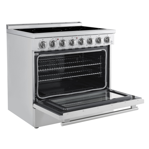 Forno Paolo 36 Inch Freestanding Electric Range, Stainless Steel, 5.44 cu.ft, True Convection Oven, Energy Efficient