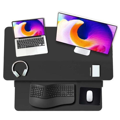 Surélévateur de bureau assis/debout réglable | Plateau supérieur de 35 po de large | Capacité de 35 lb | Hauteur ergonomique de 4,3 à 19,3 po |