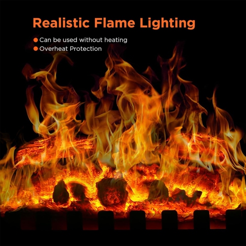 COWSAR Electric Fireplace Stove, Freestanding Fireplace Heater with Realistic Flame, 1000/1500W Fireplace Heater, Overheating Safety Device,
