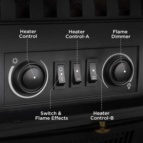 COWSAR Electric Fireplace Stove, Freestanding Fireplace Heater with Realistic Flame, 1000/1500W Fireplace Heater, Overheating Safety Device,