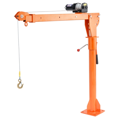 VEVOR 1100 lbs Electric Pickup Truck Crane, Folding Truck-Mounted Bed Crane with Electric Winch 3500 lbs, Steel Pickup Truck Jib Crane Hoist 360°