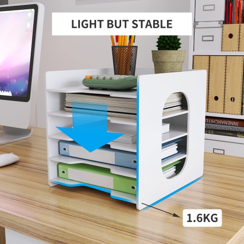 5/7-Tier Office Paper Organizer for Desk Desktop Organizer File Holder Office Desk Organizer Letter Tray & A4 Paper Holder Document Storage Rack for