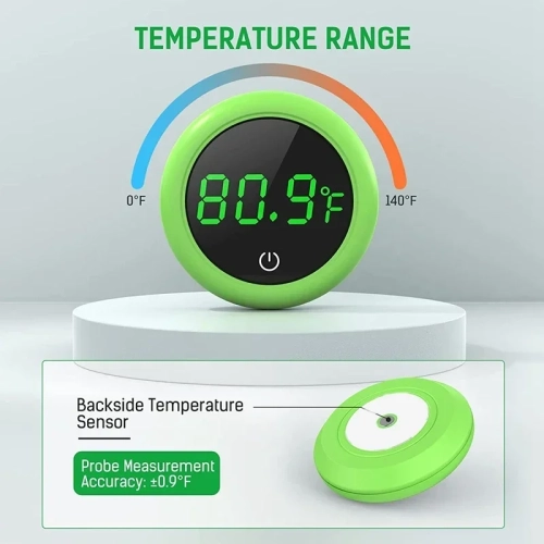 Fish Tank Thermometer, Aquarium Self-Adhesive Thermometer LCD Digital Fish Tank Mini Thermometers Large Screen Monitor Terrarium Temperature Meter