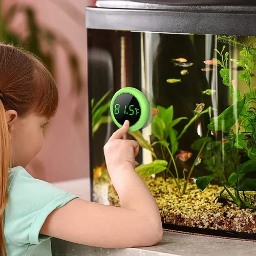 Fish Tank Thermometer, Aquarium Self-Adhesive Thermometer LCD Digital Fish Tank Mini Thermometers Large Screen Monitor Terrarium Temperature Meter