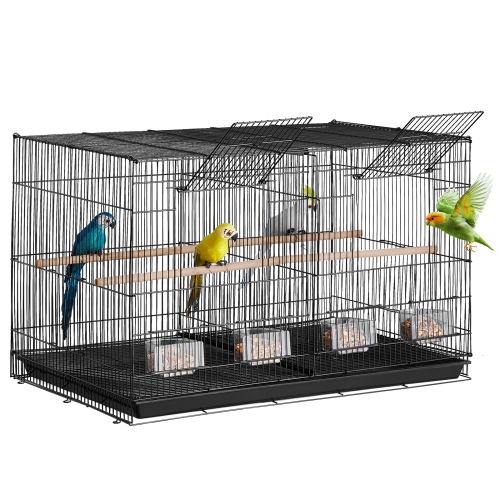 VEVOR 30-inch Flight Bird Cage, Stackable Divided Small Parakeet Cage for Parrots Canaries Cockatiels Lovebirds Finches Budgies Conures Macaws Pet