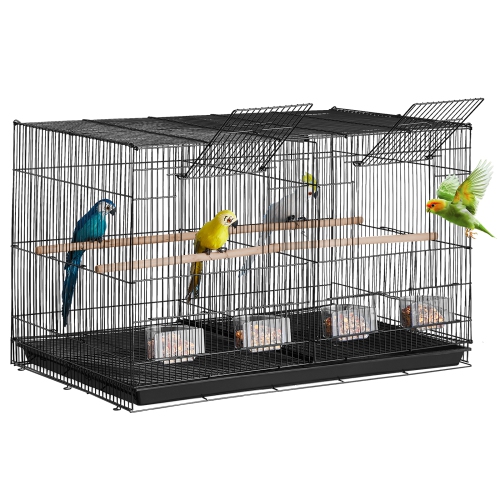 VEVOR 30-inch Flight Bird Cage, Stackable Divided Small Parakeet Cage for Parrots Canaries Cockatiels Lovebirds Finches Budgies Conures Macaws Pet
