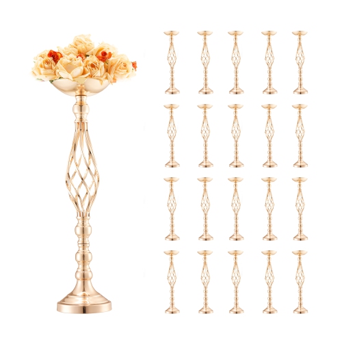 VEVOR  20PCs 58Cm/22.83" Tall Wedding Flower Vase, Metal Centerpiece Floral Arrangement Stand Display Rack for Tables Wedding Dinner Party