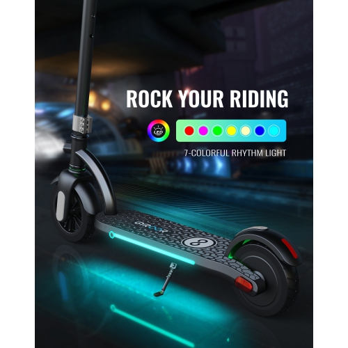 Trottinette électrique pour enfants, trottinette électrique à moteur 10&nbsp;mi/h Speed de 180&nbsp;W avec guidon réglable et lumières LED