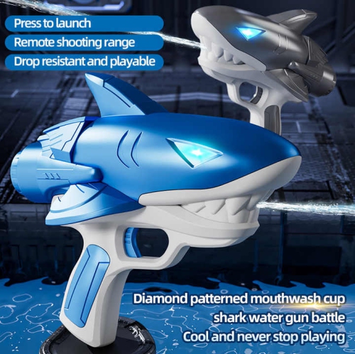 Electric water gun, shark automatic electric water spray gun water toy, cool shark design water gun, suitable for kids and adults, suitable for