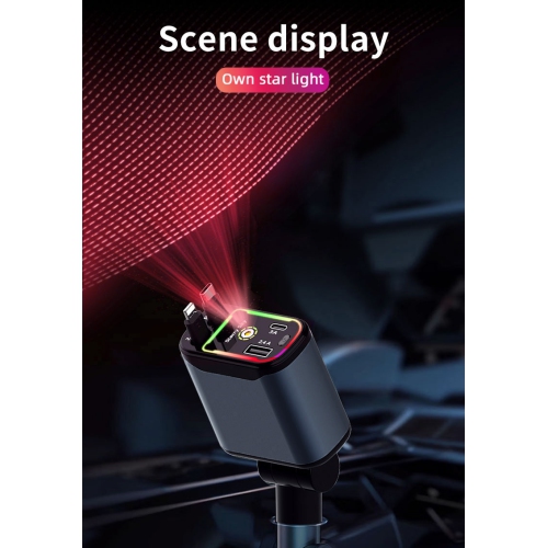 X3 toit étoilé chargeur de téléphone mobile 66&nbsp;W télescopique multifonction super rapide lampe d'ambiance PD30, chargeur de voiture X3 toit