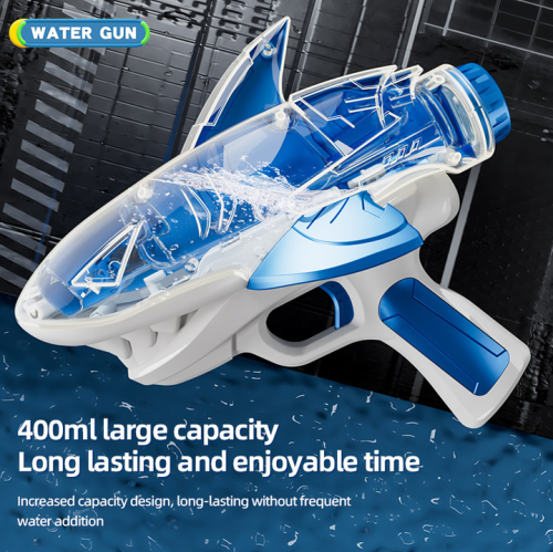 Electric water gun, shark automatic electric water spray gun water toy, cool shark design water gun, suitable for kids and adults, suitable for