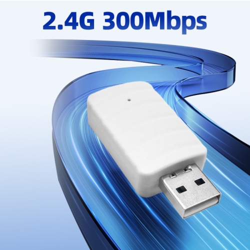 Free line portable wireless network card smart 300M USB card computer universal home WiFi network card white fast portable network card