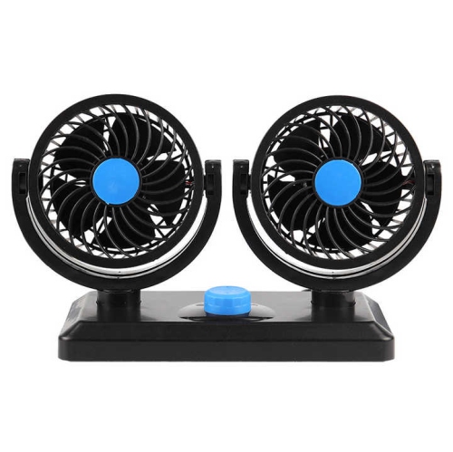 Car fan strong double head USB car fan 12v truck car fan grass green double head 12v cigarette lighter interface