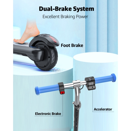 MIHOVER Electric Scooter for Kids, 150W Motor 10mph Speed Electric Scooter with Adjustable Handlebar and LED Lights