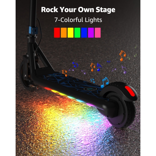 MIHOVER Electric Scooter for Kids, 150W Motor 10mph Speed Electric Scooter with Adjustable Handlebar and LED Lights