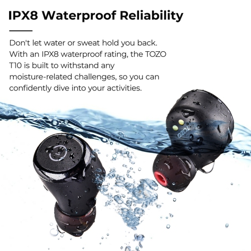 TOZO T10 mini Earbuds Support APP Customize 16 EQ In-Ear Noise Cancelling True Wireless-Black