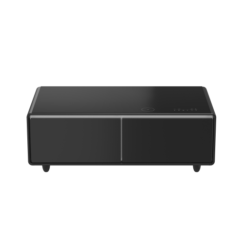 Table basse intelligente noire 51&nbsp;po Tavolo de Forno Evoluto â«&nbsp;Deux tiroirs de réfrigérateur, audio Bluetooth 5,0, chargement sans fil et