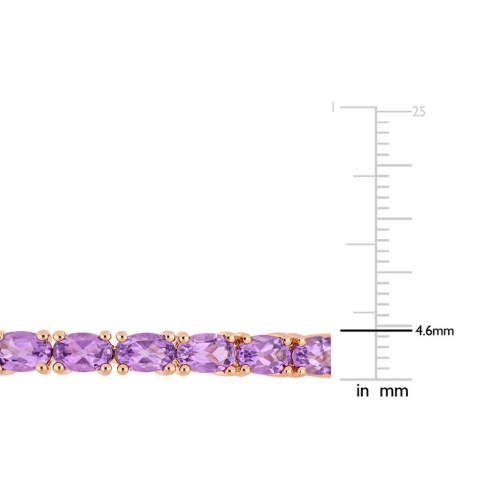 6.00 Carat Amethyst Bangle Bracelet in Rose Plated Sterling Silver