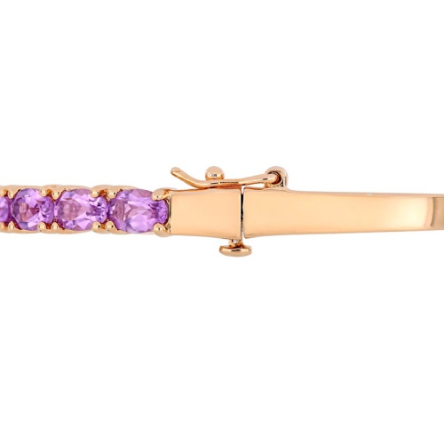 6.00 Carat Amethyst Bangle Bracelet in Rose Plated Sterling Silver