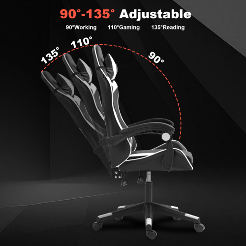 Ergonomic Gaming Chair Racing Style Adjustable Height High-Back PC Computer Chair with Headrest and Lumbar Support Executive Office Chair