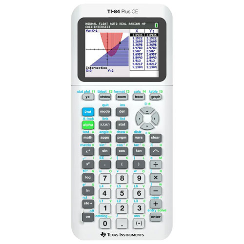 Texus Instruments TI-84 Plus CE Graphing Calculator - White