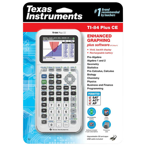 Texus Instruments TI-84 Plus CE Graphing Calculator - White
