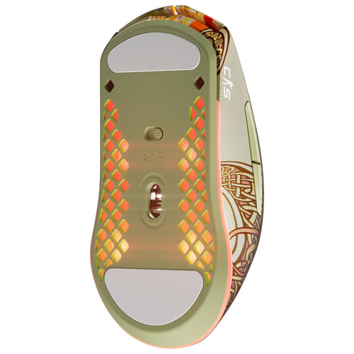 Souris de jeu optique Bluetooth 18 000 ppp édition CS2 Dragon Lore de SteelSeries - Beige/Rouge