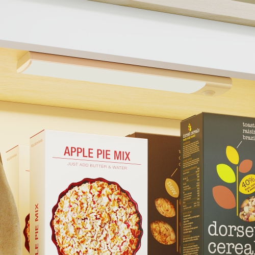 HOMCOM 69" Tall Kitchen Pantry Cabinet with Motion Sensor LED Light, 3-Colour Dimmable Lighting, Modern Freestanding Buffet Storage Cabinet with