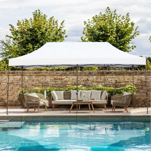 Tente d'extérieur escamotable instantanée de 10 x 20 pi d'EROMMY – Installation rapide, blanc – Abri portatif pour le camping, les fêtes et les